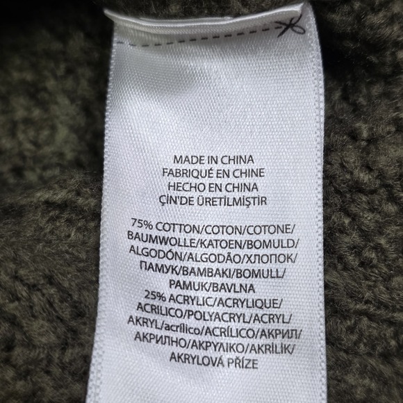 Polo Ralph Lauren Sweater Mens Olive Green Fisherman Cable Knit Crew Size Medium - Picture 4 of 8